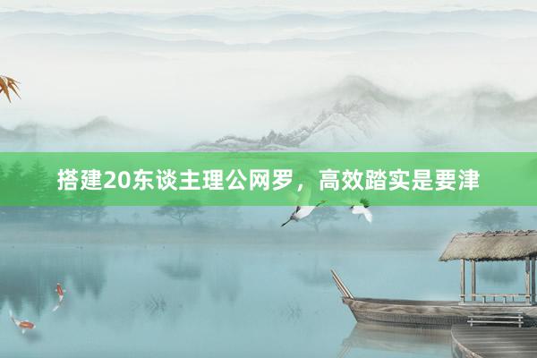 搭建20东谈主理公网罗，高效踏实是要津